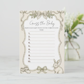 Guess the Baby Game Card