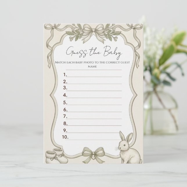 Guess the Baby Game Card (Standing Front)