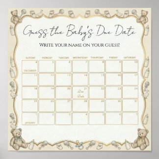 Guess the Baby’s Due Date Poster