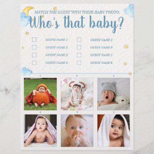 Guess the baby shower game  flyer