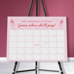 Guess the Birth Date Soda Theme Pink & Red Foam Board