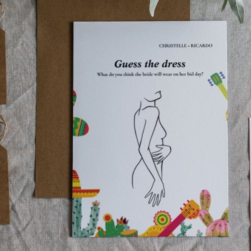 Guess the bride dress bridal shower game Card