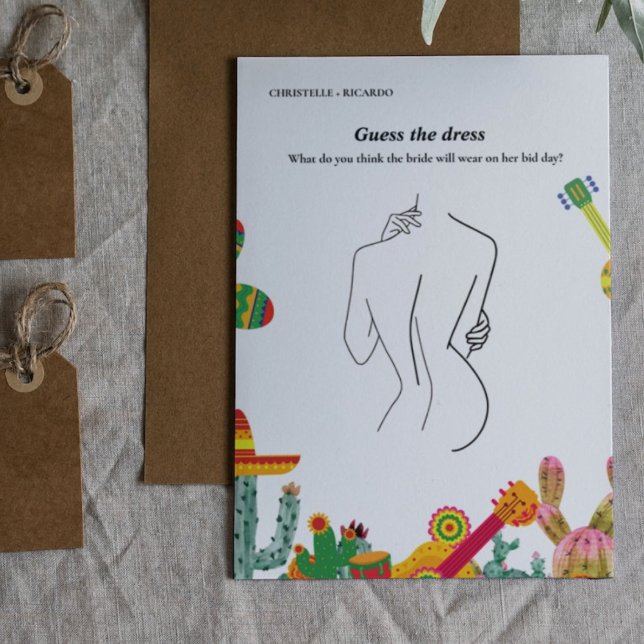 Guess the bride dress bridal shower game Card (Creator Uploaded)