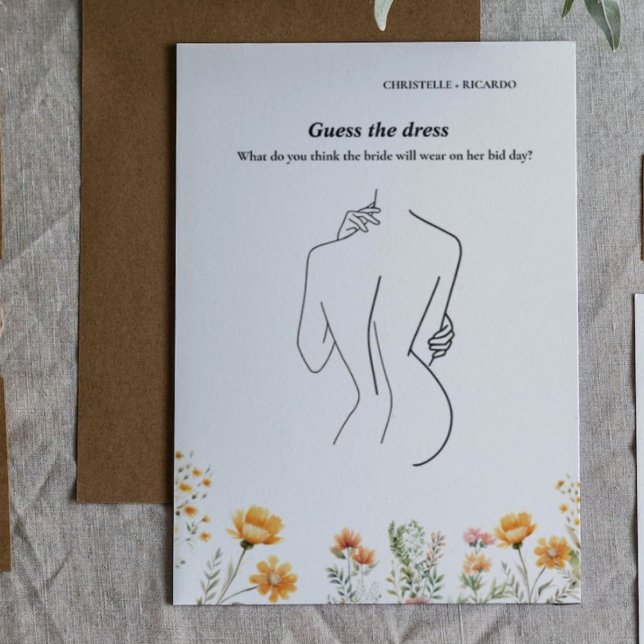 Guess the bride dress bridal shower game Card (Creator Uploaded)