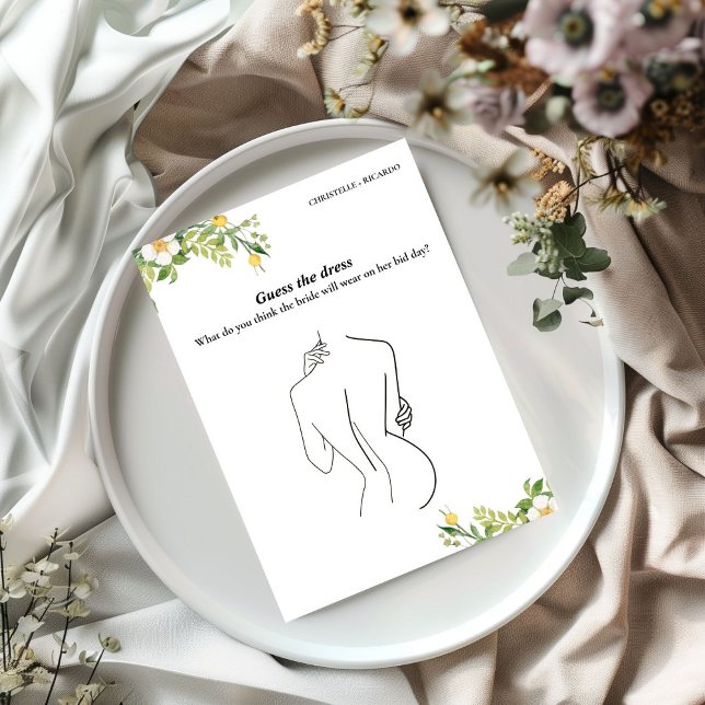 Guess the bride dress bridal shower game Card (Creator Uploaded)
