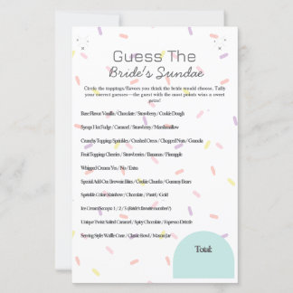 Guess the Bride’s Sundae Game
