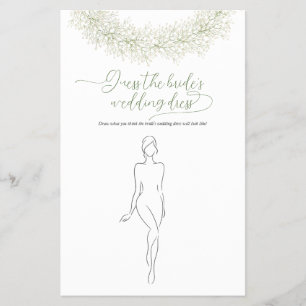 Guess The Bride’s Wedding Dress Bridal Shower Game Flyer