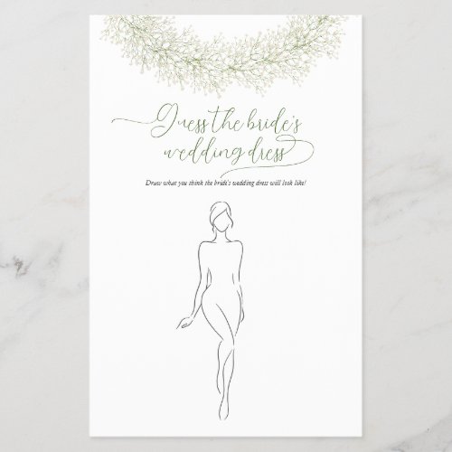 Guess The Brides Wedding Dress Bridal Shower Game Flyer