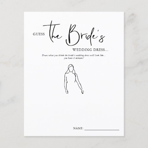 Guess The Brides Dress  Bridal Shower Game