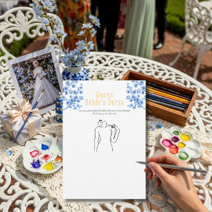 Guess the Dress Bridal Shower Blue game Invitation