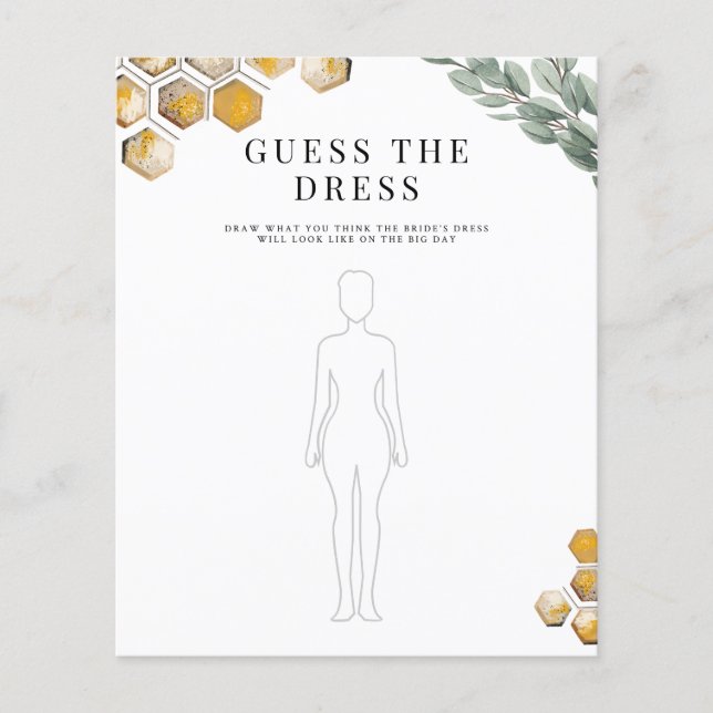 Guess the Dress Bridal Shower Game (Front)