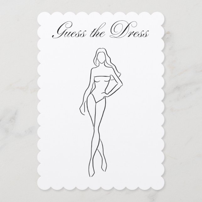 Guess the Dress Bridal Shower Game (Front)