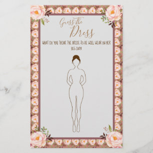 Guess the Dress Bridal Shower Game Card Flyer