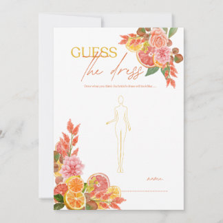 Guess The Dress Bridal Shower Game Citrus Theme Invitation