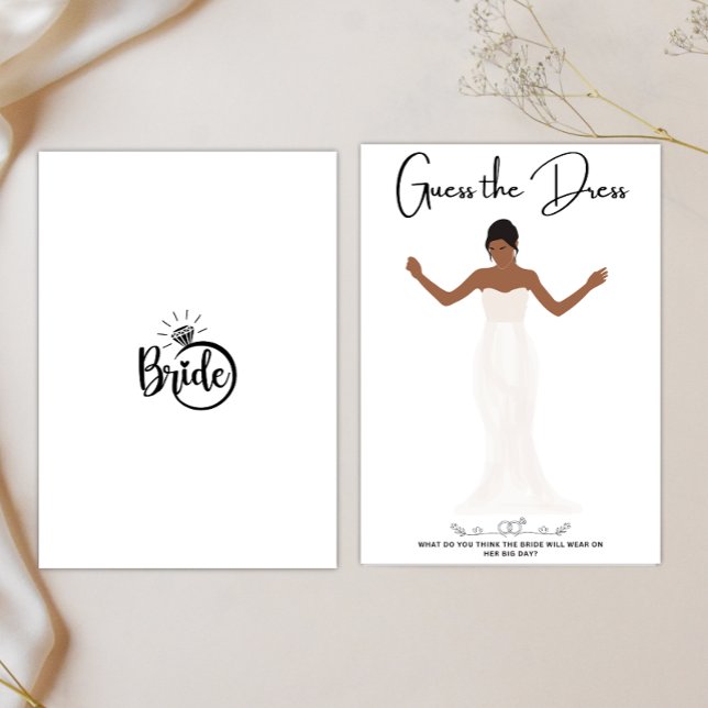 Guess the dress bridal shower games card (Creator Uploaded)