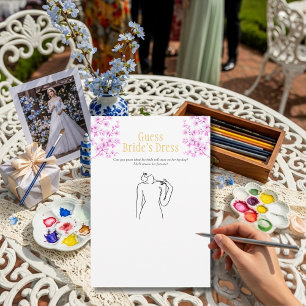 Guess the Dress Bridal Shower Pink game Invitation