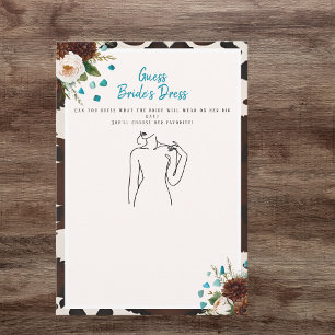 Guess the Dress Bridal Shower Rustic Boho  game Invitation