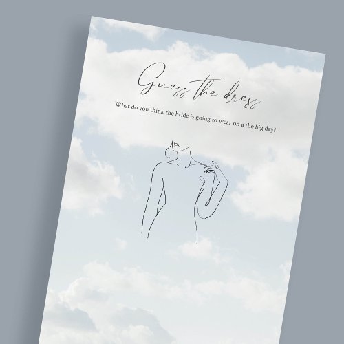 Guess The Dress Cloud 9 Bridal Shower Game Cards
