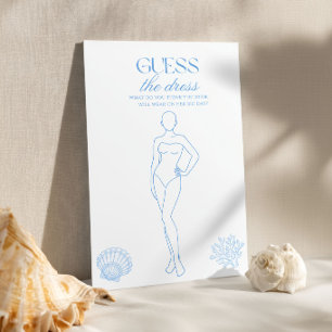 Guess the Dress Coastal Bridal Shower Game Card