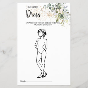 Guess the Dress Herbal Bridal Shower Game Card Flyer