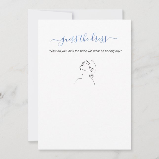Guess the Dress Mediterranean Bridal Shower Game Invitation (Front)