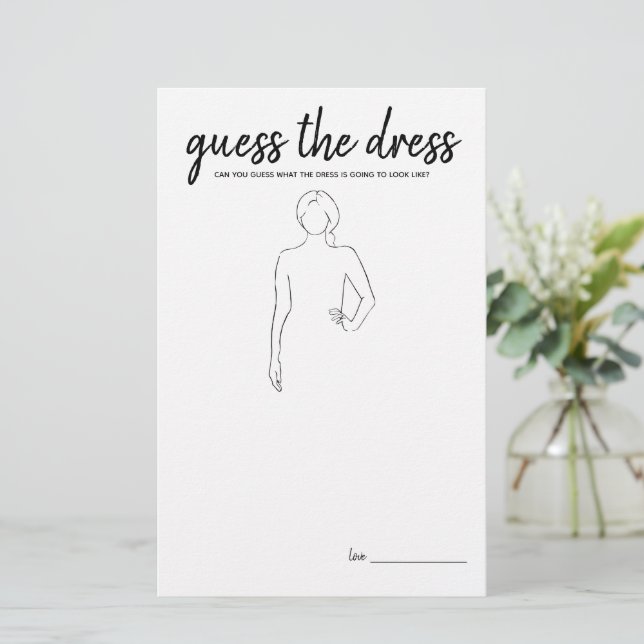 Guess the Dress Minimalist Bridal Shower Game