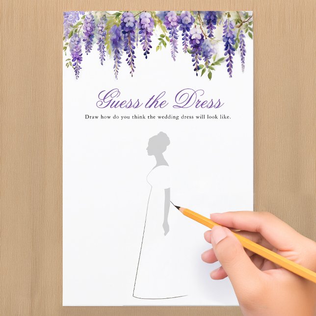 Guess the Dress Purple Wisteria Bridal Shower Game (Creator Uploaded)