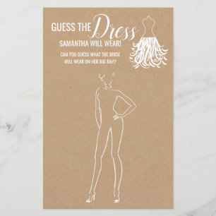 Guess the dress rustic shower bilingual game