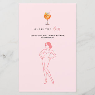 Guess the Dress Spritz Bridal Shower Game