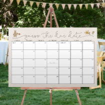 Guess the Due Date Boho Woodland Baby Shower Foam Board