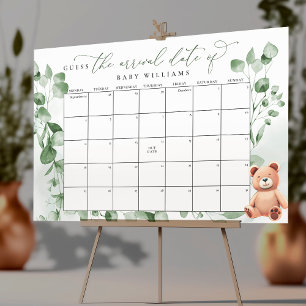 Guess The Due Date Calendar Bear Foam Board