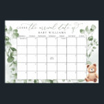 Guess The Due Date Calendar Bear Poster<br><div class="desc">We Can Bearly Wait! :) Change days accordingly with the month you need. ⚠️ Go to the "click to customize further" link to move the due date to a different day. 🧡 HOW TO PLAY: Guests sign the calendar with their predictions for the baby's birthday. The guest to guess the...</div>