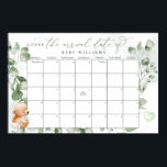 Guess The Due Date Calendar Bear Poster<br><div class="desc">We Can Bearly Wait! :) Change days accordingly with the month you need. ⚠️ Go to the "click to customize further" link to move the due date to a different day. 🧡 HOW TO PLAY: Guests sign the calendar with their predictions for the baby's birthday. The guest to guess the...</div>