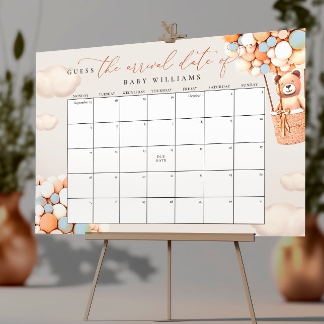 Guess The Due Date Calendar Blue Foam Board (Creator Uploaded)