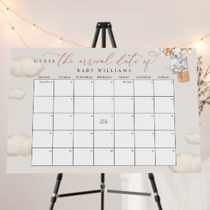 Guess The Due Date Calendar Elephant Foam Board