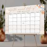 Guess The Due Date Calendar Elephant Poster<br><div class="desc">Change days accordingly with the month you need. ⚠️ Go to the "click to customize further" link to move the due date to a different day. 🧡 HOW TO PLAY: Guests sign the calendar with their predictions for the baby's birthday. The guest to guess the date of birth (or the...</div>