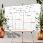 Guess The Due Date Calendar Eucalyptus Greenery Poster at Zazzle