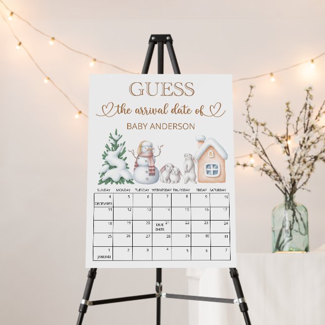 Guess the due Date calendar Foam Boards (In Situ (Stand))