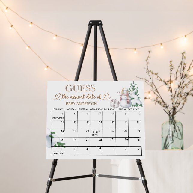 Guess the due Date calendar Foam Boards (In Situ (Stand))