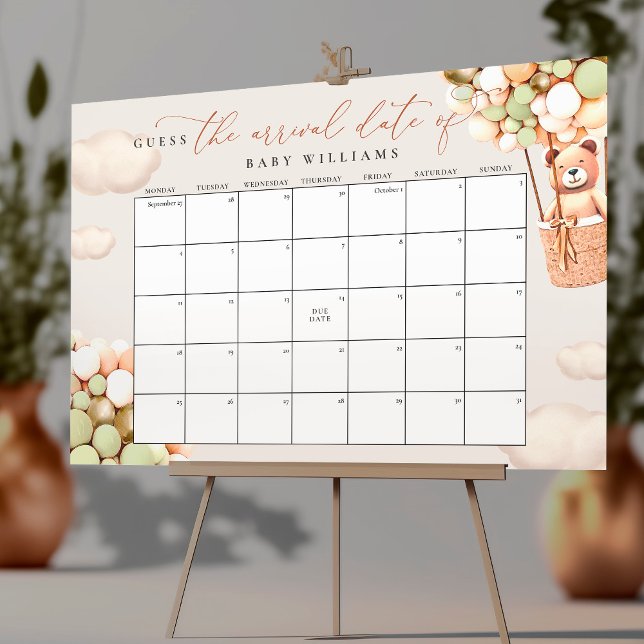 Guess The Due Date Calendar Green Gold Foam Board (Creator Uploaded)