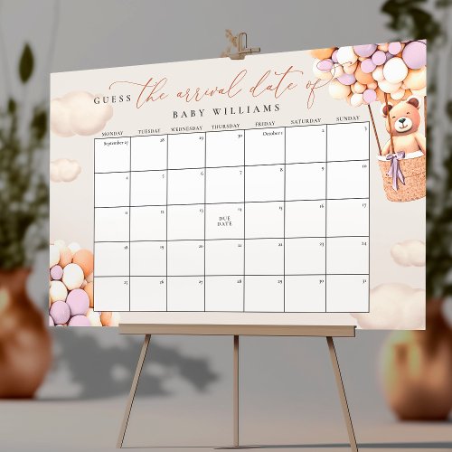 Guess The Due Date Calendar Lavender Foam Board