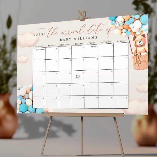 Guess The Due Date Calendar Light Blue Foam Board