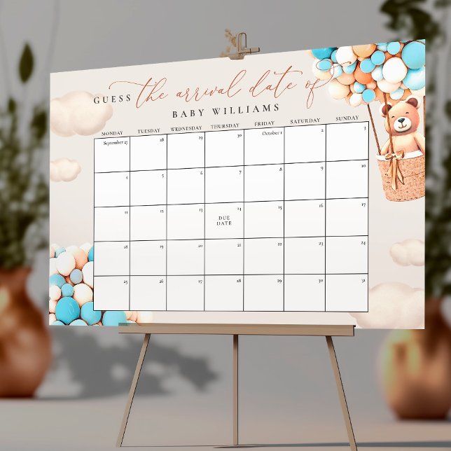 Guess The Due Date Calendar Light Blue Foam Board (Creator Uploaded)