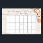 Guess The Due Date Calendar Pink Bear Poster<br><div class="desc">We Can Bearly Wait! :) Change days accordingly with the month you need. ⚠️ Go to the "click to customize further" link to move the due date to a different day. 🧡 HOW TO PLAY: Guests sign the calendar with their predictions for the baby's birthday. The guest to guess the...</div>