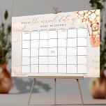 Guess The Due Date Calendar Poster<br><div class="desc">We Can Bearly Wait! :) Change days accordingly with the month you need. ⚠️ Go to the "click to customize further" link to move the due date to a different day. 🧡 HOW TO PLAY: Guests sign the calendar with their predictions for the baby's birthday. The guest to guess the...</div>