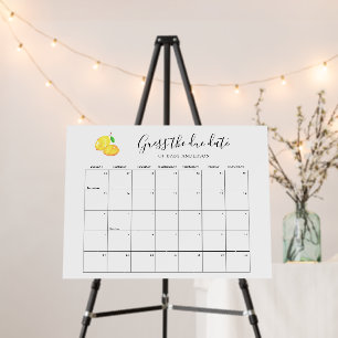 Guess the Due Date Lemon Baby Shower Game Foam Board