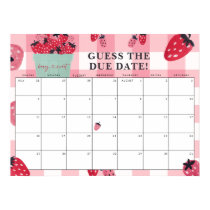 Guess the Due Date Orange Little Cutie Baby Shower Poster