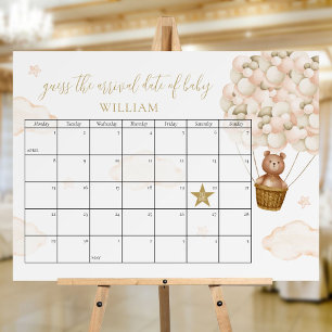 Guess The Due Date Teddy Bear Baby Shower Game Foam Board