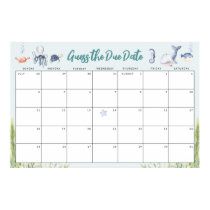 Guess the Due Date Under the Sea Baby Shower Game Poster