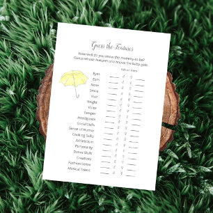 Guess The Features Baby Sprinkle Game Card